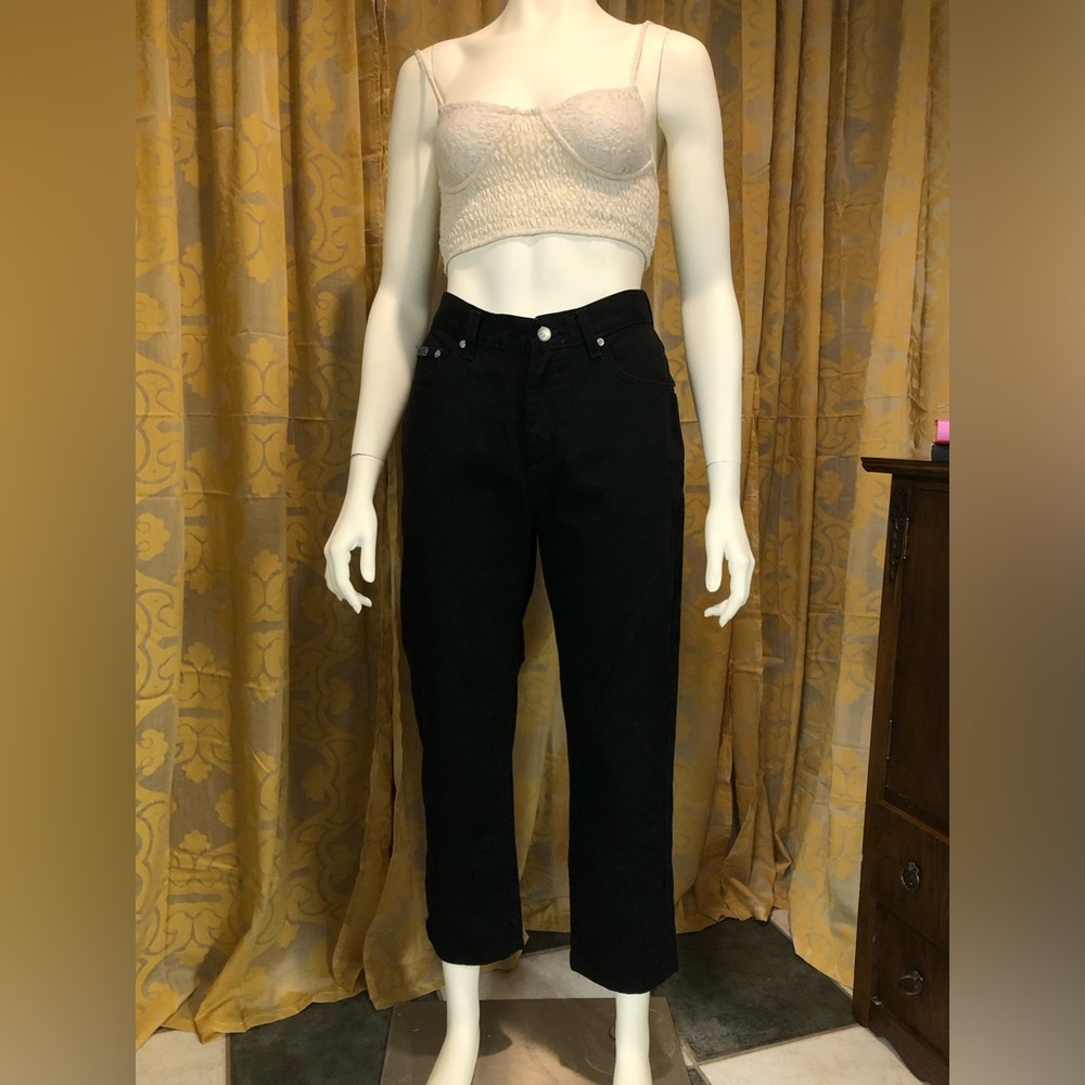 Lee Riveted 8m Mid Rise Women's Black Ankle Cropped Cigarette Jeans